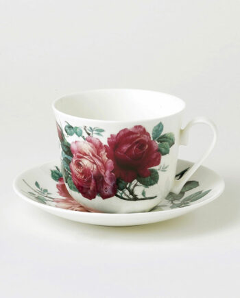 Set de taza y plato para desayuno "English Rose"